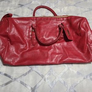 Steve Madden Red Leather Duffle Bag